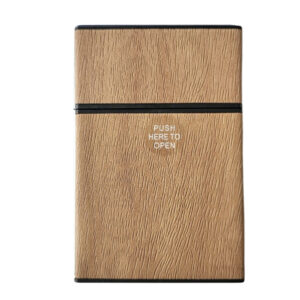 Mooi lichtbruin sigarettendoosje met houtpatroon