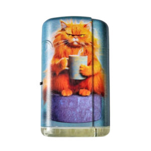 Leuke aansteker met een rode kat met beker