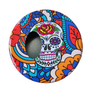 Zakasbakje met afbeelding van La Catrina Skull, sluit met draaideksel.