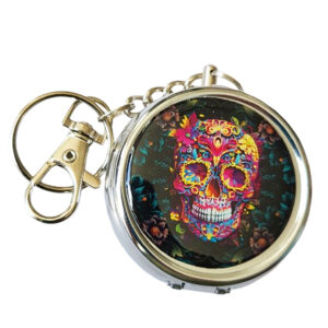 zakasbakje skull met bloemen Zakasbakje met een afbeelding van een schedel