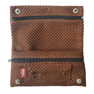 Donkerbruin shagetui van stof