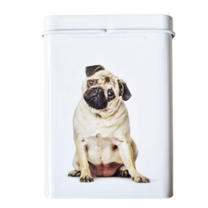 sigarettenblikje hondje Leuk wit sigarettendoosje met ene afbeelding van een bulldog