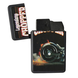 Stoere single jetflame aansteker met de tekst legendary chopper