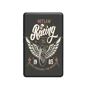 aansteker outlaw racing 1985 fate favours the brave Stoere single jetflame aansteker met de tekst: 'outlaw racing 1985, fate favours the brave'