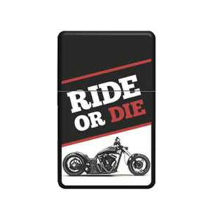 Aansteker ride or die Stoere single jetflame aansteker met een motorafbeelding en de tekst ride or die