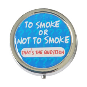 zakasbakje to smoke or not to smoke blauw leuk zakasbakje met de tekst: 'to smoke or not to smoke, that's the question'.