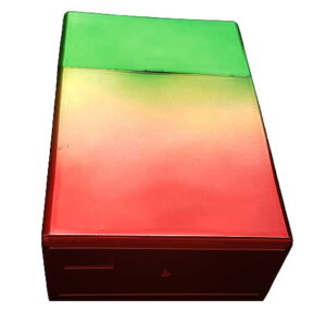 Sigarettendoosje kleurverloop rood geel groen