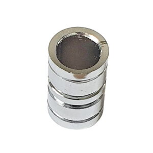 Sigarettendover rond met ribbels - chroom