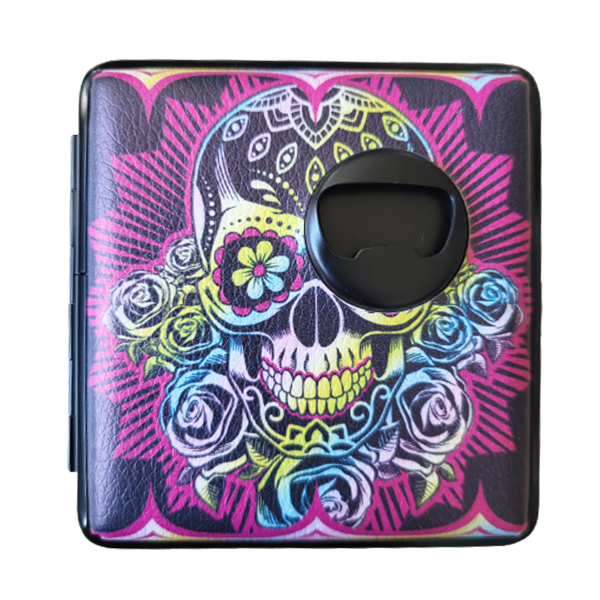 Sigarettenkoker skull met opener multicolor