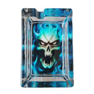 Asbak skull blauw