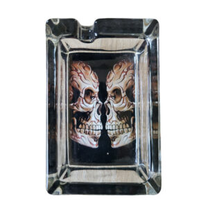 Asbak met 2 schedels