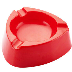 Driehoekige asbak rood