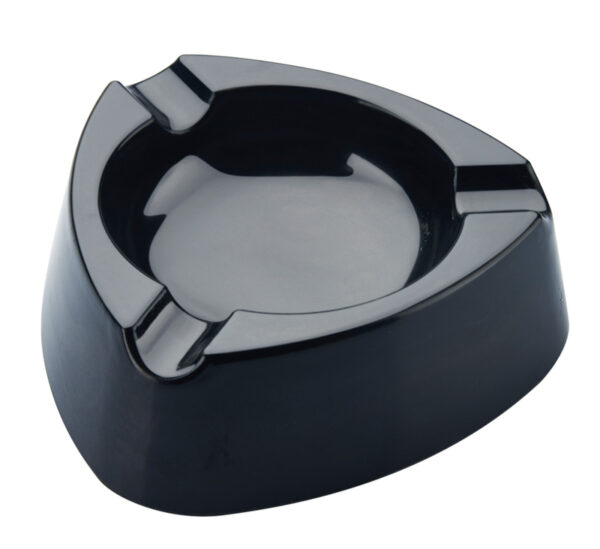 Driehoekige asbak zwart