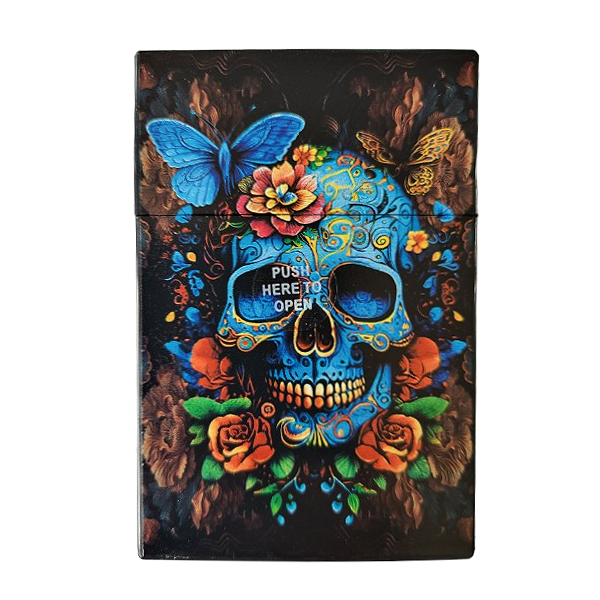 Sigarettendoosje schedel en vlinders