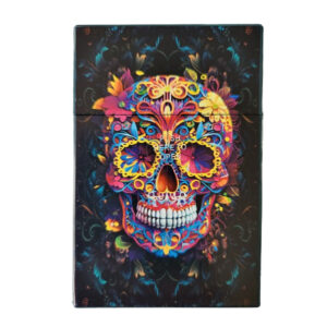 Sigarettendoosje schedel en bloemen