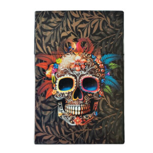 Sigarettendoosje schedel en bladeren