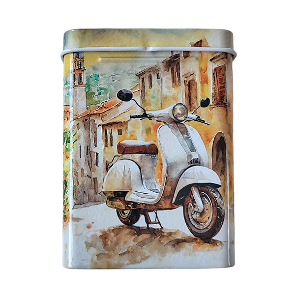 Sigarettendoosje scooter in straatje wit