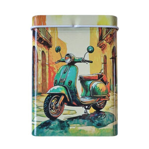 Sigarettendoosje scooter in straatje petrol