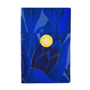Sigarettendoosje blauw met bloemmotief