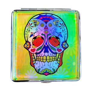 Sigarettenkoker La Catrina Skull holografisch geelgroen