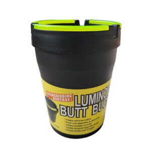 Auto-asbak zwart met neongeel