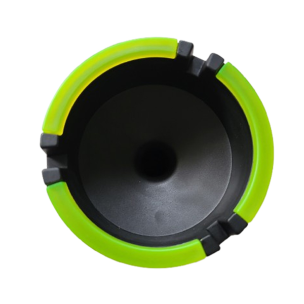 Auto-asbak zwart met neongeel