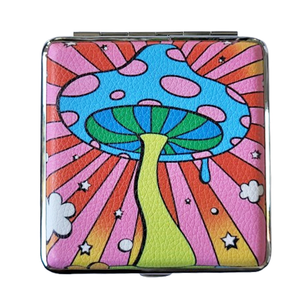 Sigarettenkoker paddenstoel blauw met roze stippen