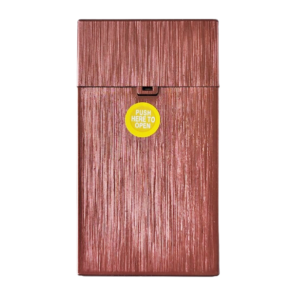 Sigarettendoosje brushed metallic rood lang