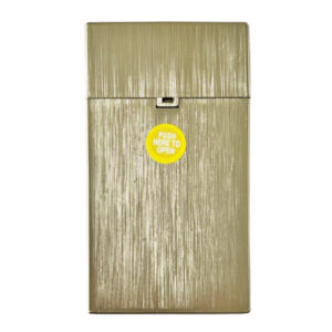 Sigarettendoosje brushed metallic goudkleur lang