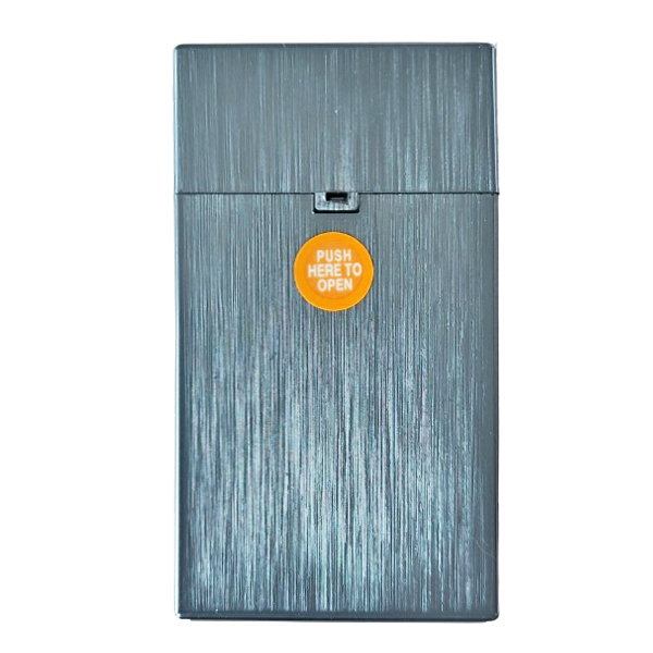 Sigarettendoosje brushed metallic blauw lang