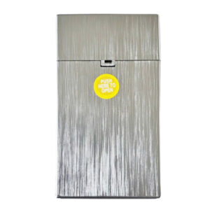 Sigarettendoosje brushed metallic zilver lang