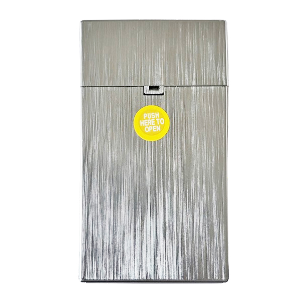 Sigarettendoosje brushed metallic zilver lang