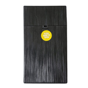 Sigarettendoosje brushed metallic zwart lang