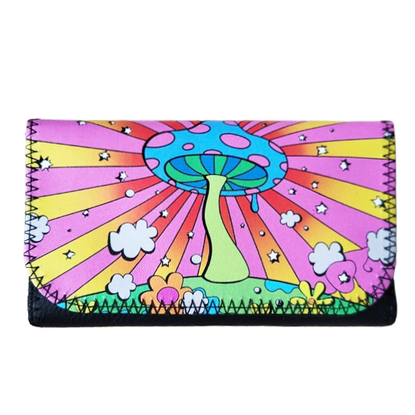 Shagetui blauwe paddenstoel met roze stippen