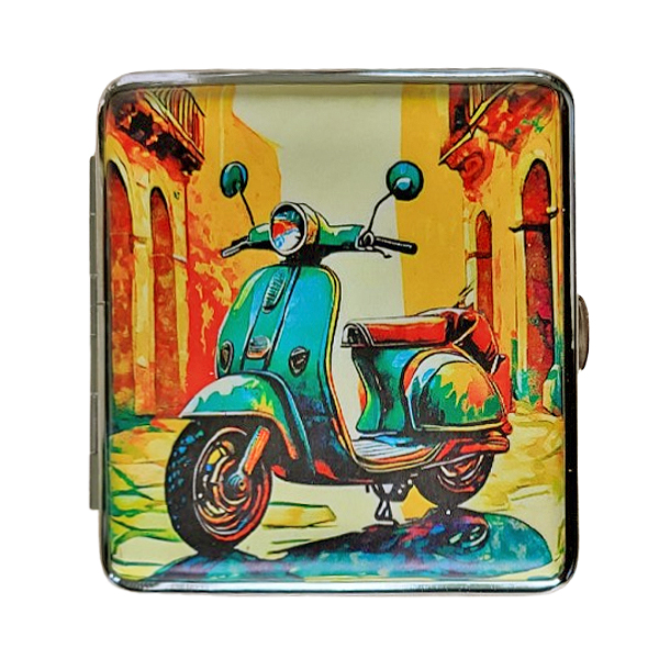 Sigarettenkoker scooter in straatje petrol