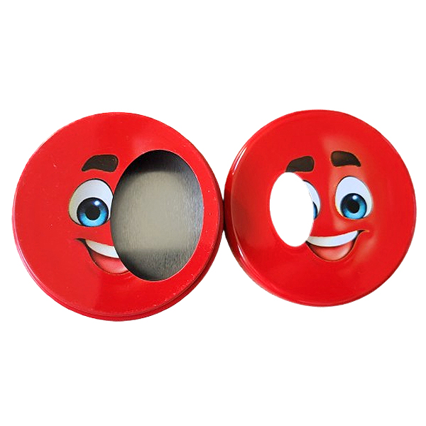 Zakasbakje smiley rood met draaideksel
