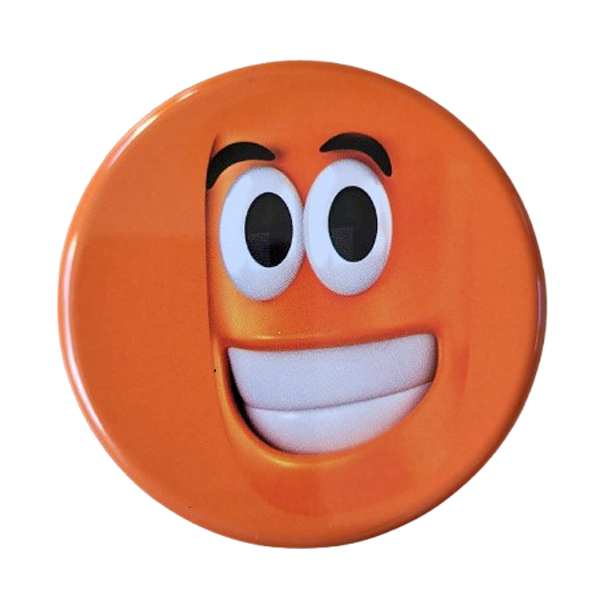 Zakasbakje smiley oranje met draaideksel