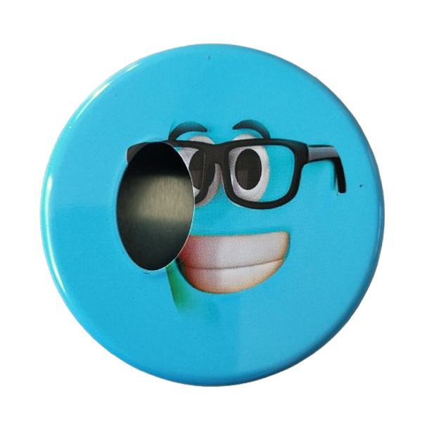 Zakasbakje smiley blauw met draaideksel