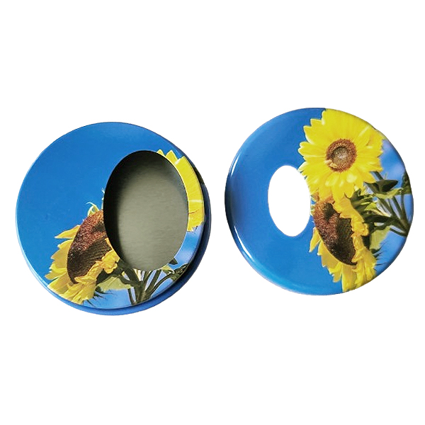 Zakasbakje 2 zonnebloemen - met draaideksel