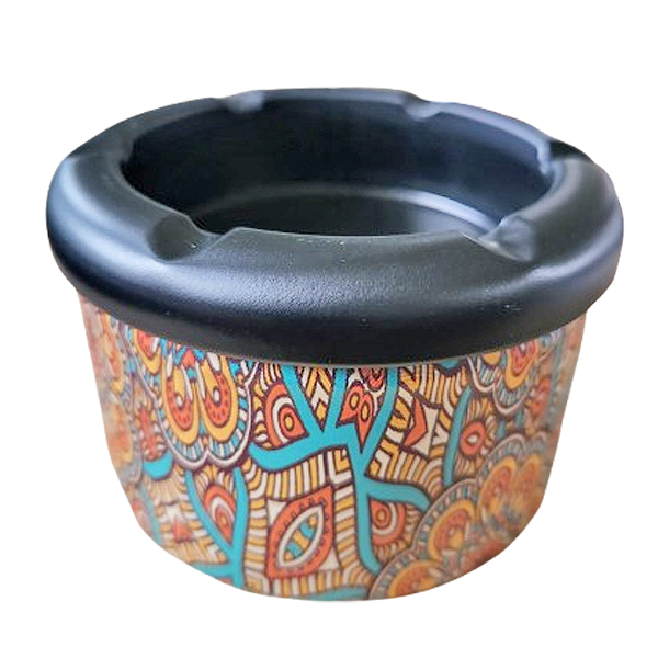 Asbak mandala okergeel, terracotta, mint