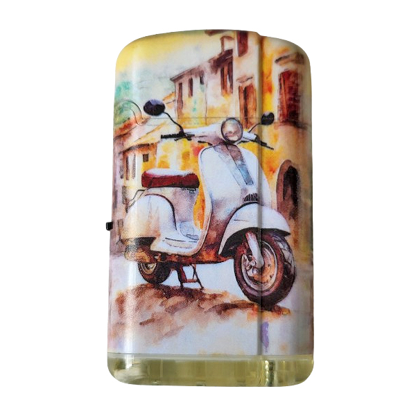 Aansteker scooter in straatje wit