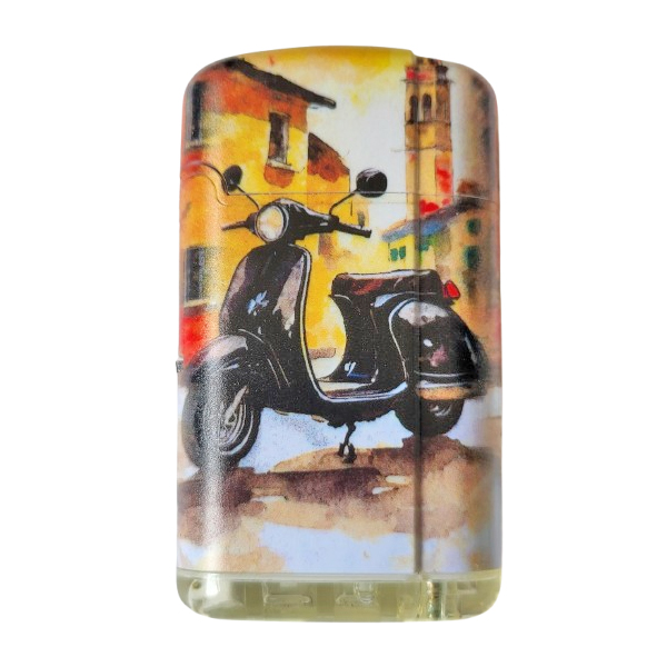 Aansteker scooter in straatje zwart