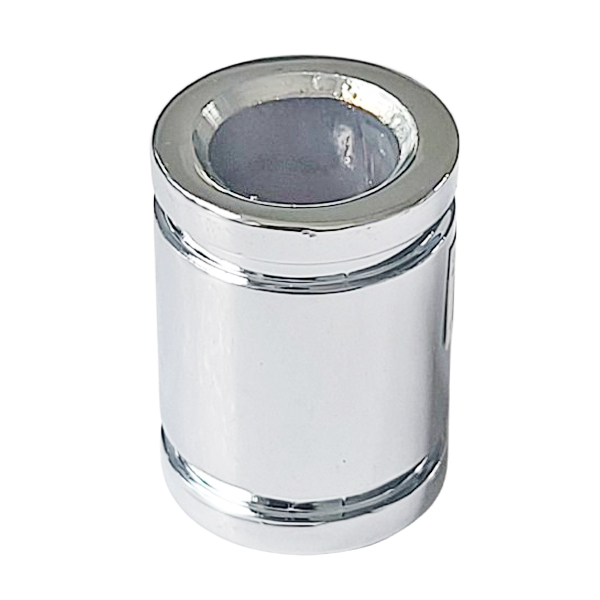 Sigarettendover rond met ribbels zilver