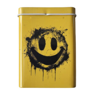 Sigarettendoosje lachende smiley geel