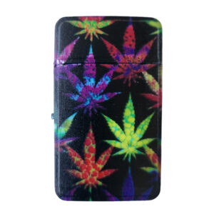 Aansteker met gekleurde wietbladeren