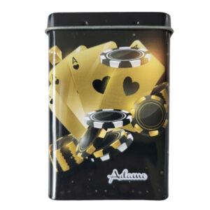 Leuk sigarettenblikje met een casino-afbeelding