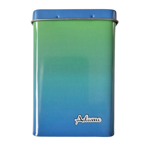 Mooie blauw met groen sigarettenblikje voor ongeveer 20 sigaretten
