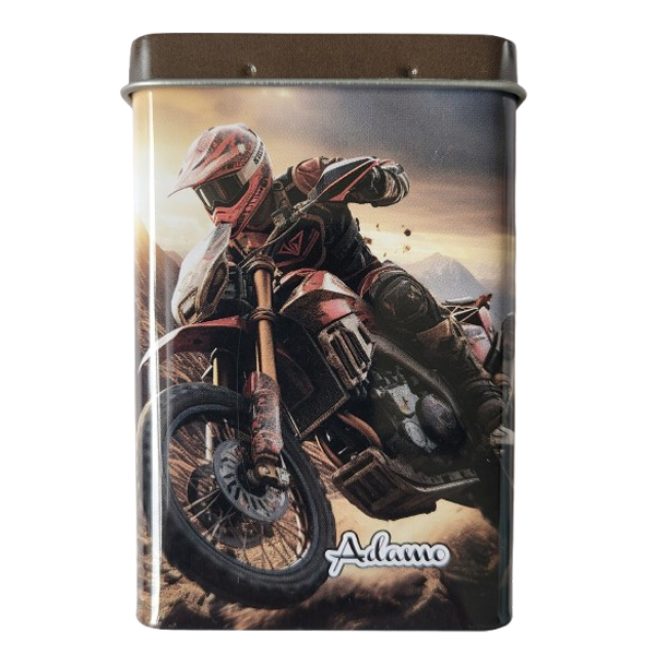 sigarettenblikje motorrijder mooi sigarettenblikje met een motorrijder