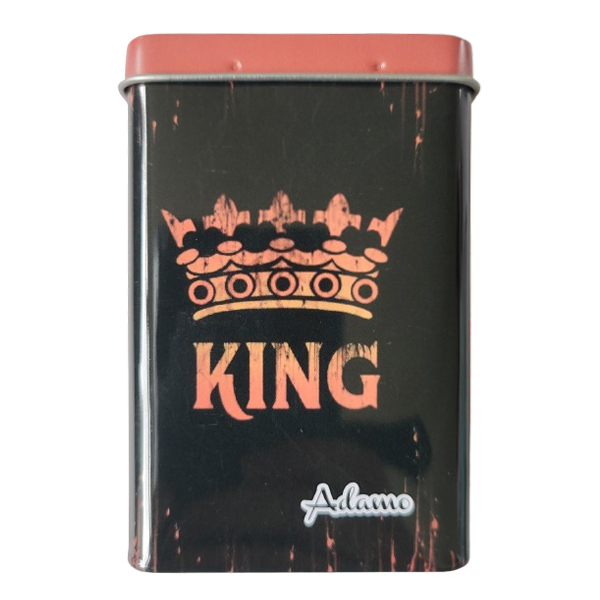 Sigarettenblikje king Leuk blikje voor ongeveer 20 sigaretten met de tekst kring en een kroon.