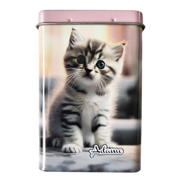 Leuk sigarettenblikje met een afbeelding van een kitten.